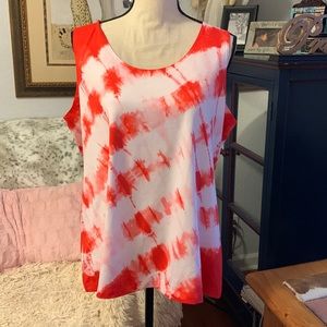 Chico’s size 3 (XL/16) Orange & White Tie Dye Tank